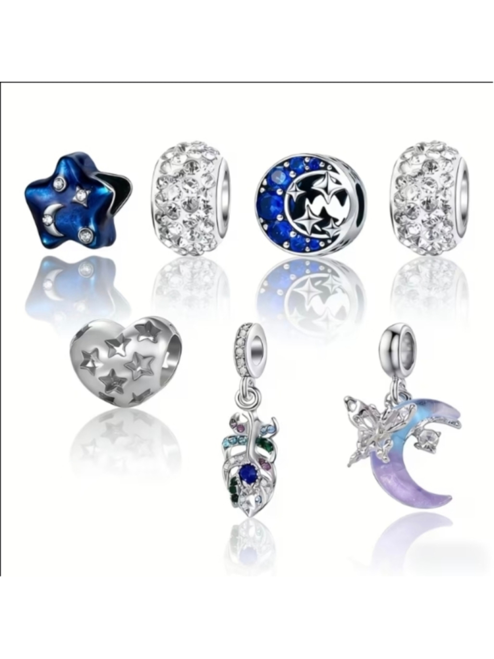 Women's Celestial Charm Jewelry Set One Size Silver Blue